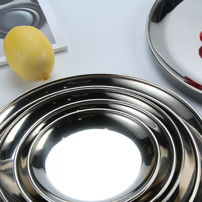 Rustproof 18/8 Stainless Steel Utensil Metal Dinner Plates