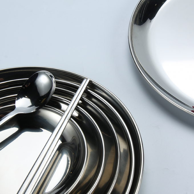 Rustproof 18/8 Stainless Steel Utensil Metal Dinner Plates