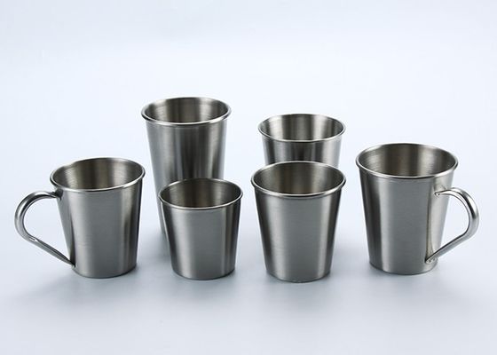 Brushed Stainless Steel Utensil 300ml 400ml Metal Tumbler Cups