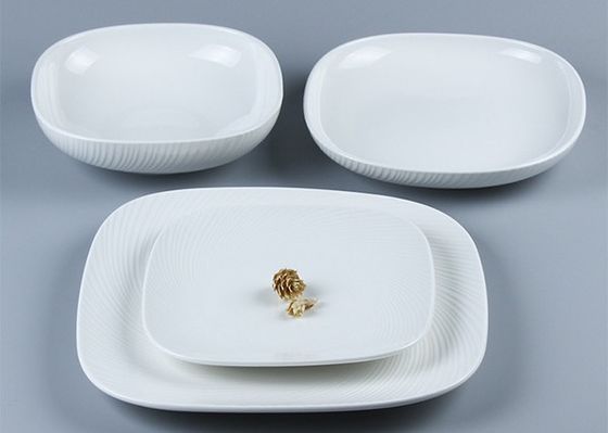 CIQ Approved Odorless Western Square Plain White Dinner Set
