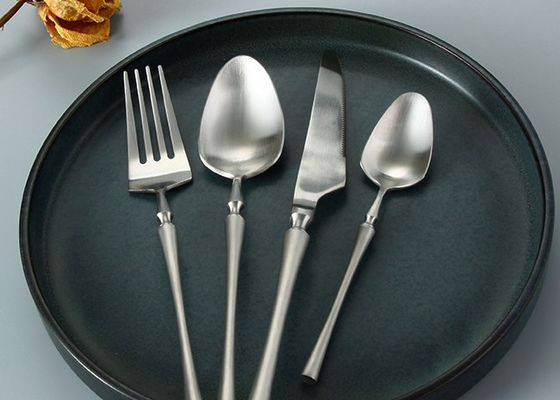 Silver Plated 24pcs Stainless Steel Eating Utensils For 6
