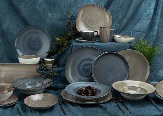 Hand Painted irregular Ceramic Dinner Sets 16Pc For Wedding Party