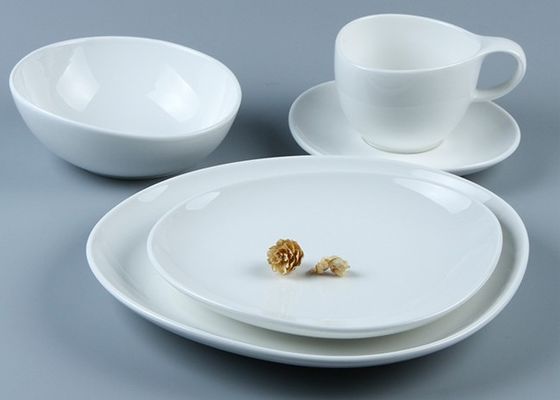 chip resistant 16 Pieces Plates Bowl Cup White Ceramic Dinnerware Sets