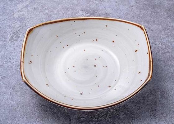 12 Inch Boat Shape Deep Salad Ceramic Dinner Plate With Rim