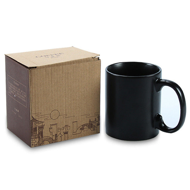 OEM ODM Printed Matte Black 11oz Ceramic Mug Cup