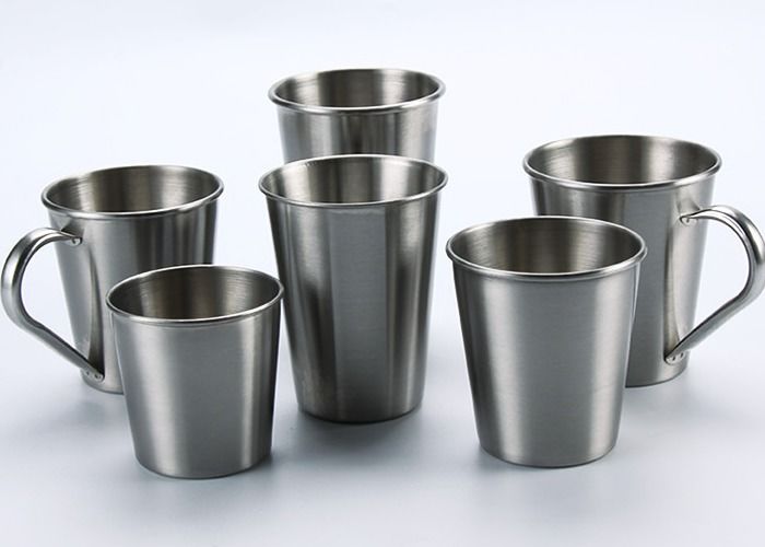 Brushed Stainless Steel Utensil 300ml 400ml Metal Tumbler Cups