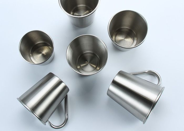 Brushed Stainless Steel Utensil 300ml 400ml Metal Tumbler Cups