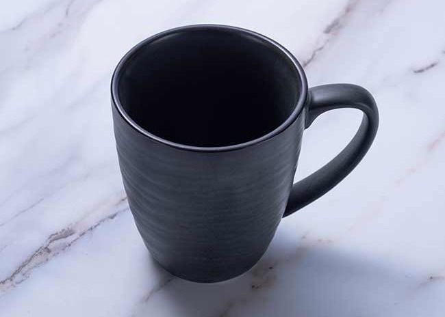 350ml Solid Color Ceramic Mug Cup With Embossed Swirl Finished