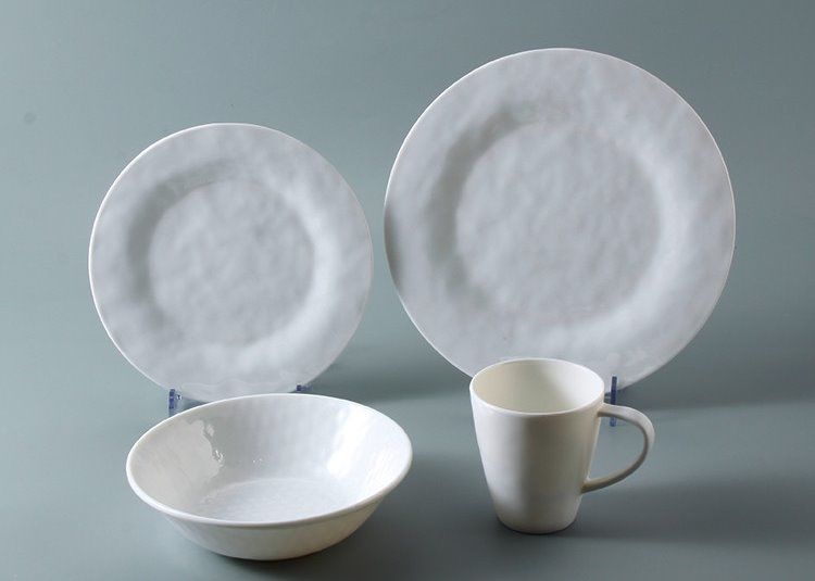 BPA Free Round Melamine Dinner Set Unbreakable For 1