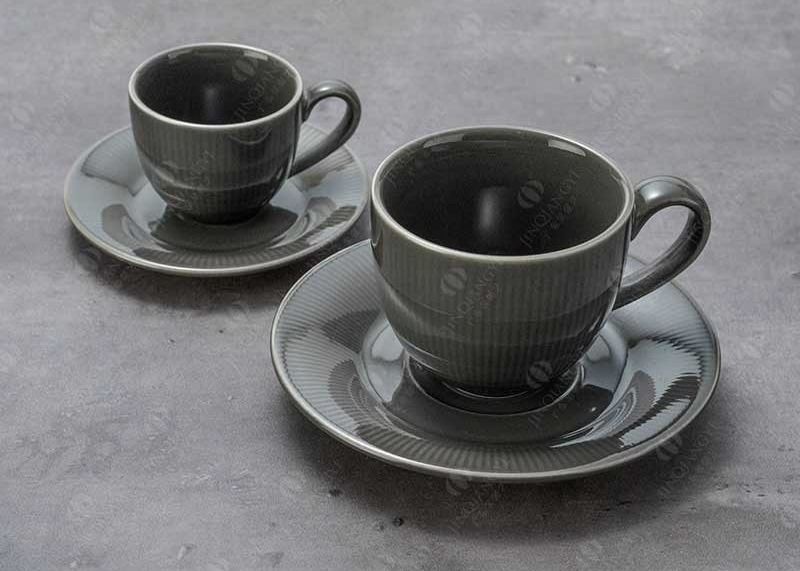 15Pc On Glazed Embossed High Temperature Ceramic Coffee Pot Set