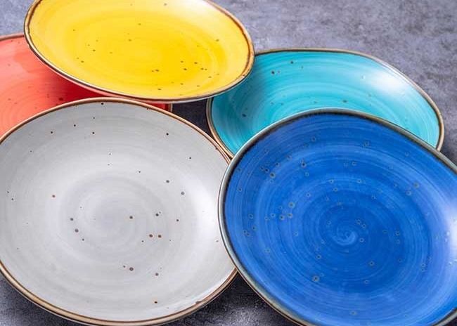 Round 6.5" 8.5" 10.5" Stoneware Dinner Plates Dishwasher Safe