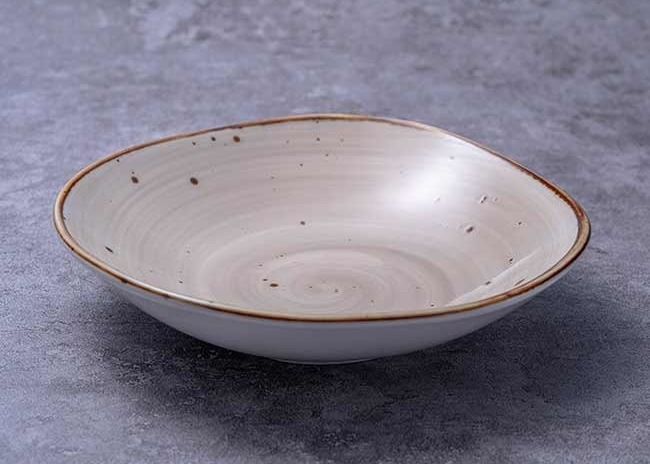 Rustic White Glaze Deep Dish Plate 7.5 Inch 8.5 Inch