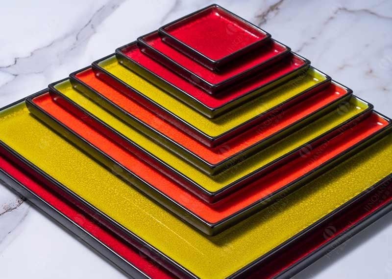 CIQ Certificate Technicolor Square Ceramic Dinner Plate