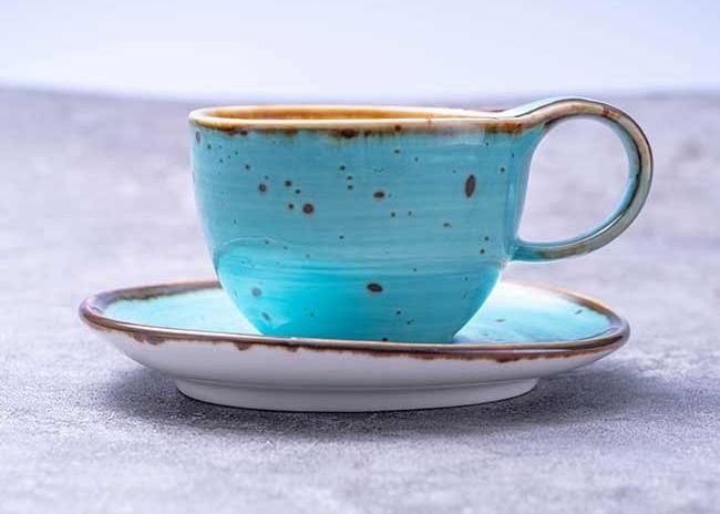 90ml 250ml Multicolour Rustic Stoneware Coffee Mugs Saucer Set