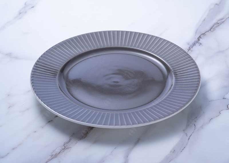 Porcelain Round Embossed Flat Dinner Plates 10.25'' 11'' 12''