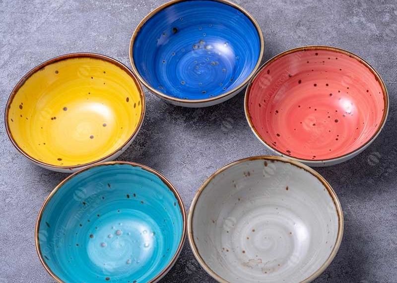 24pcs Color Reactive Glaze Ceramic Dinnerware Set