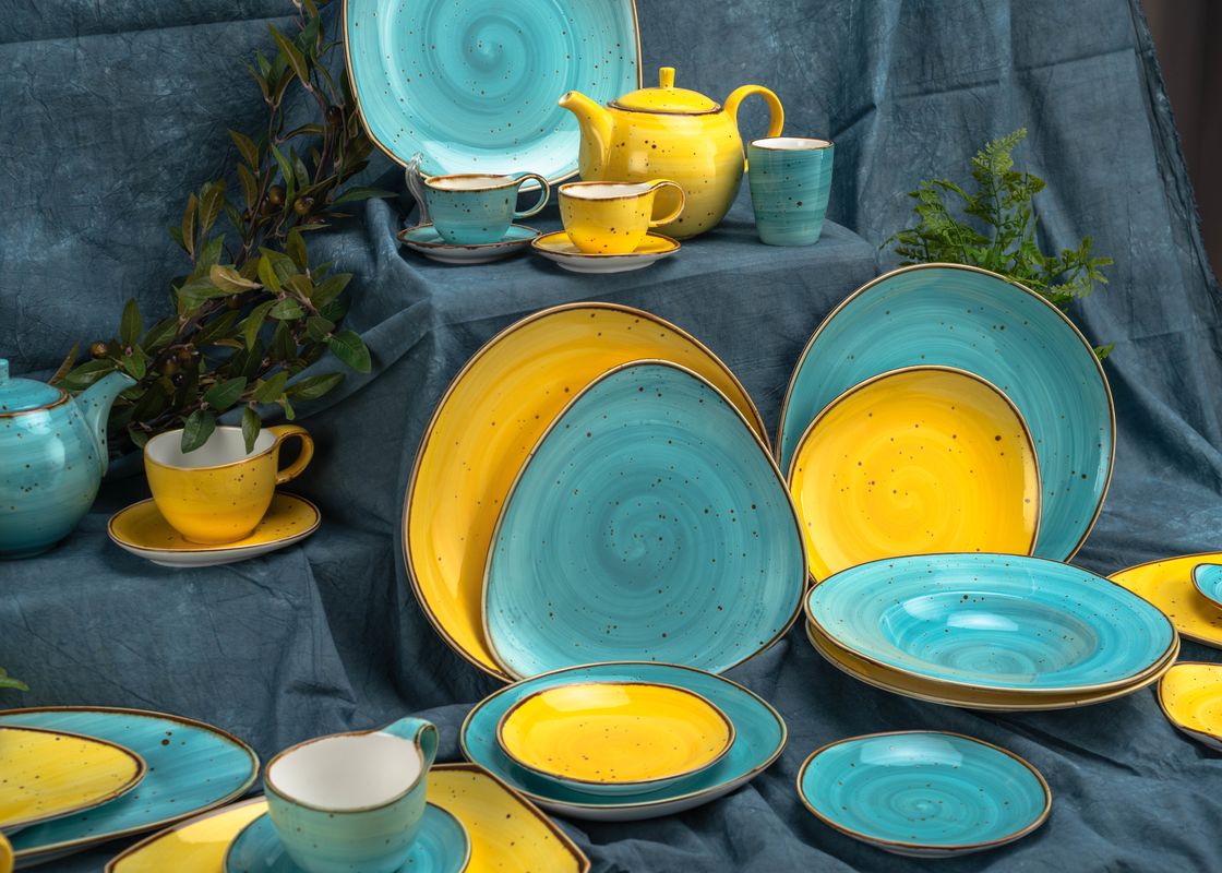 24pcs Color Reactive Glaze Ceramic Dinnerware Set