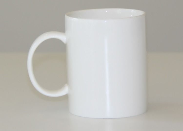 White Porcelain 350ml Coffee Water Mug Customized Packing