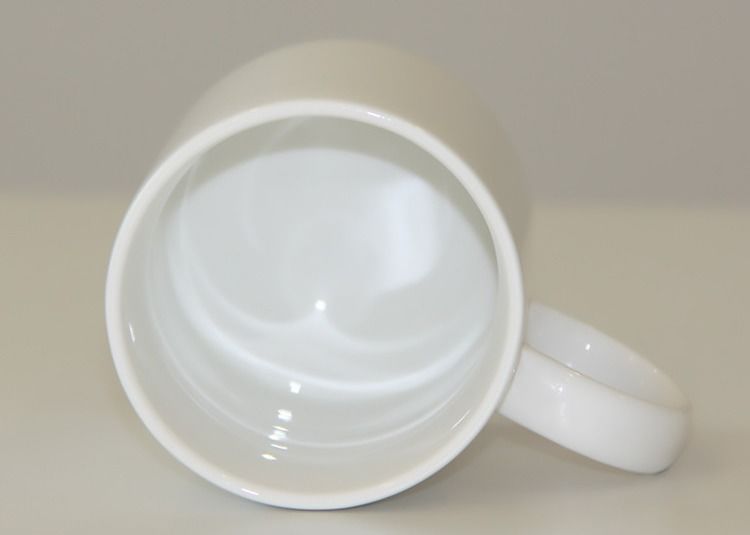 White Porcelain 350ml Coffee Water Mug Customized Packing
