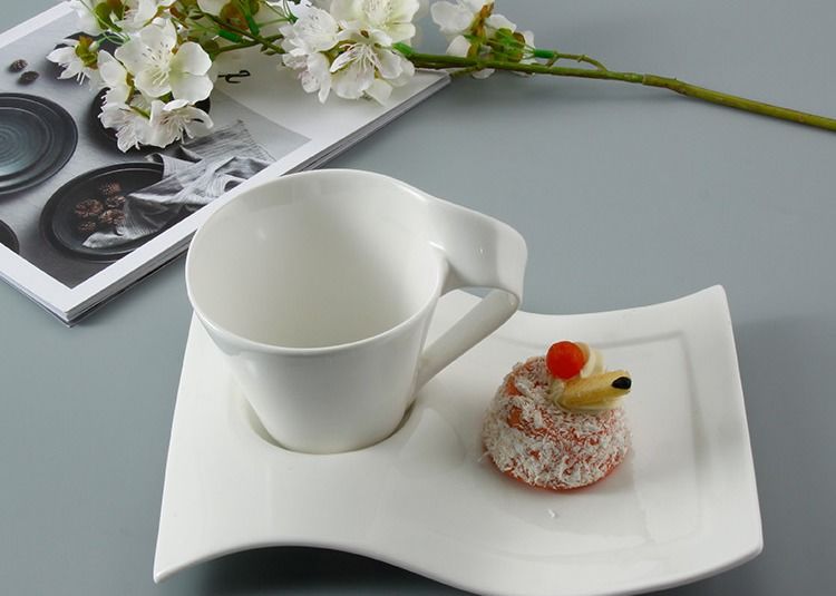 White Porcelain Ceramic Espresso Coffee Set Cup And Saucer