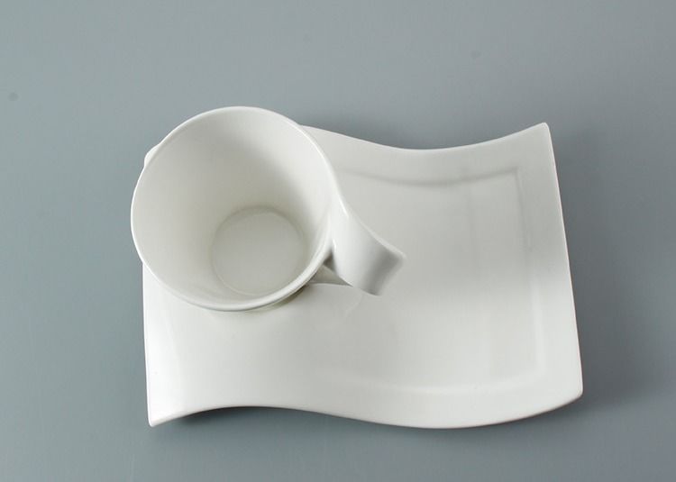 White Porcelain Ceramic Espresso Coffee Set Cup And Saucer