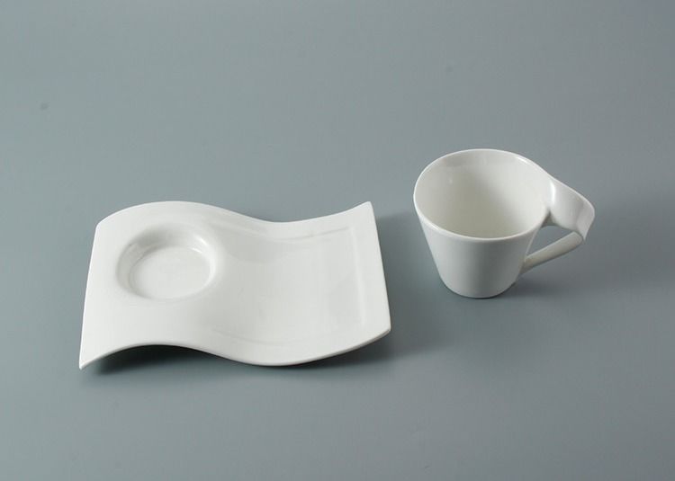 White Porcelain Ceramic Espresso Coffee Set Cup And Saucer