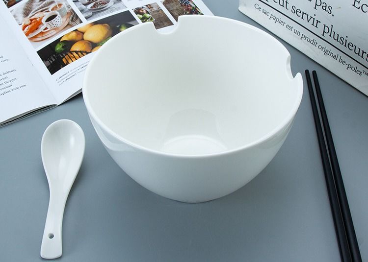 Ramen 7 Inch Ceramic Noodle Bowl With Chopsticks Holder
