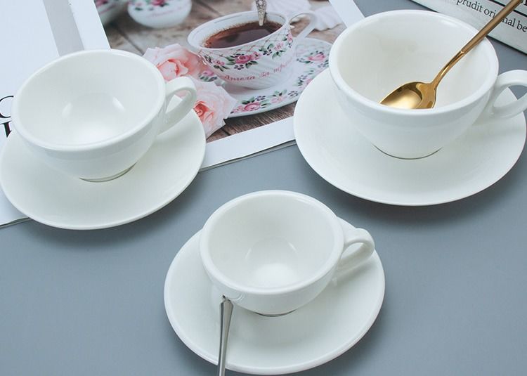 Coffee Cappuccino Espresso Porcelain Coffee Cups With Saucers